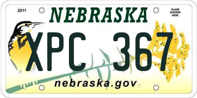 NE license plate XPC367