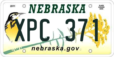 NE license plate XPC371