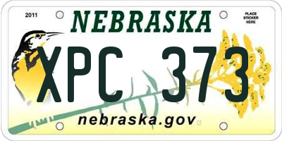 NE license plate XPC373