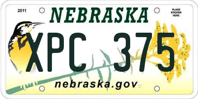 NE license plate XPC375
