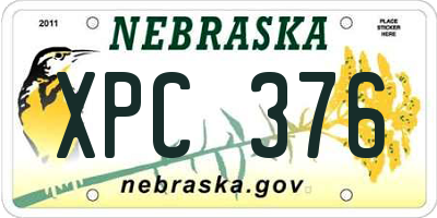 NE license plate XPC376