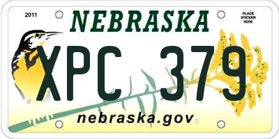 NE license plate XPC379
