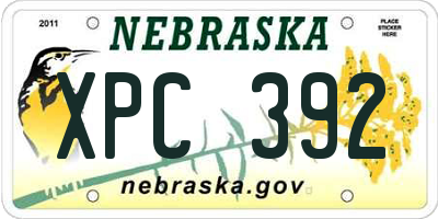 NE license plate XPC392