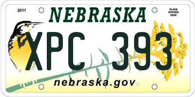 NE license plate XPC393