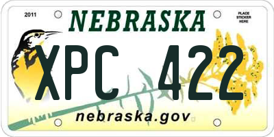 NE license plate XPC422