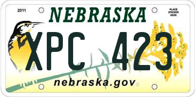NE license plate XPC423