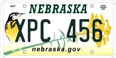 NE license plate XPC456