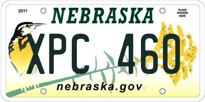 NE license plate XPC460