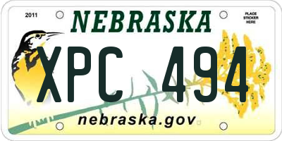 NE license plate XPC494