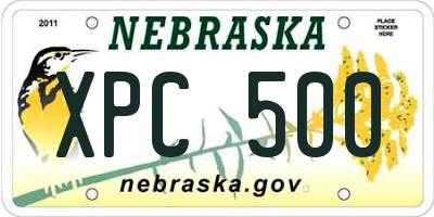 NE license plate XPC500
