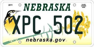 NE license plate XPC502