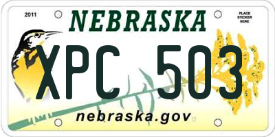 NE license plate XPC503