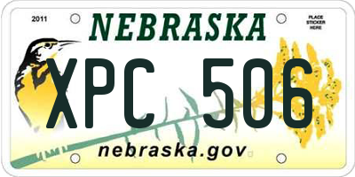 NE license plate XPC506