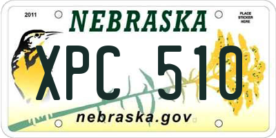NE license plate XPC510