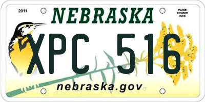 NE license plate XPC516
