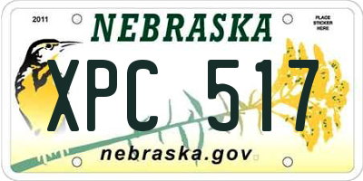 NE license plate XPC517
