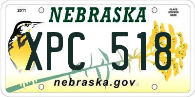 NE license plate XPC518