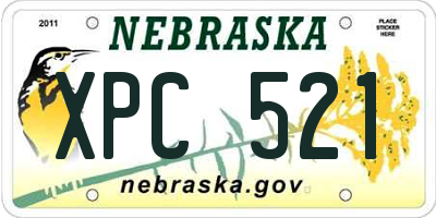 NE license plate XPC521