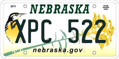 NE license plate XPC522