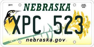 NE license plate XPC523