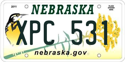 NE license plate XPC531