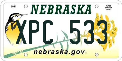 NE license plate XPC533