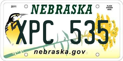 NE license plate XPC535
