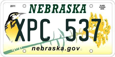 NE license plate XPC537