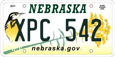 NE license plate XPC542