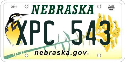 NE license plate XPC543
