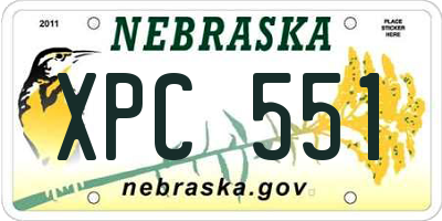 NE license plate XPC551