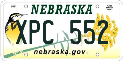 NE license plate XPC552