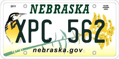 NE license plate XPC562
