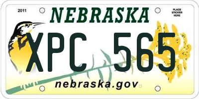 NE license plate XPC565