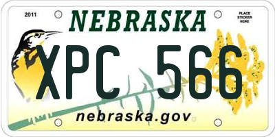 NE license plate XPC566