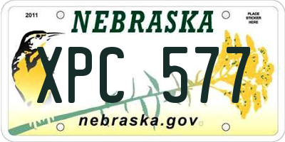 NE license plate XPC577