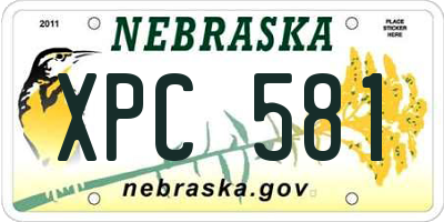 NE license plate XPC581
