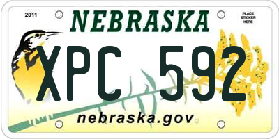 NE license plate XPC592