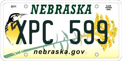 NE license plate XPC599