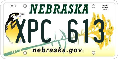 NE license plate XPC613