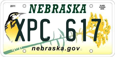 NE license plate XPC617