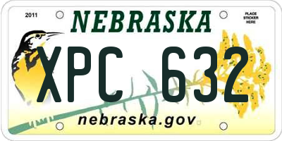NE license plate XPC632