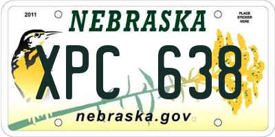 NE license plate XPC638