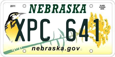 NE license plate XPC641