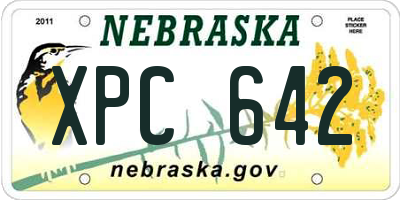 NE license plate XPC642