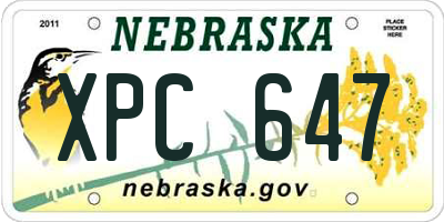 NE license plate XPC647