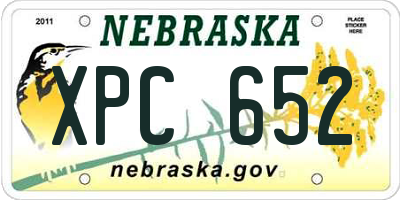 NE license plate XPC652