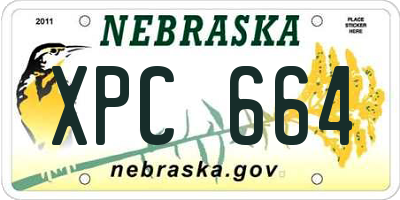 NE license plate XPC664