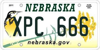 NE license plate XPC666