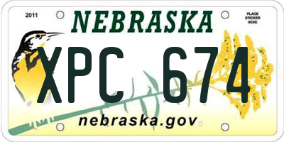 NE license plate XPC674